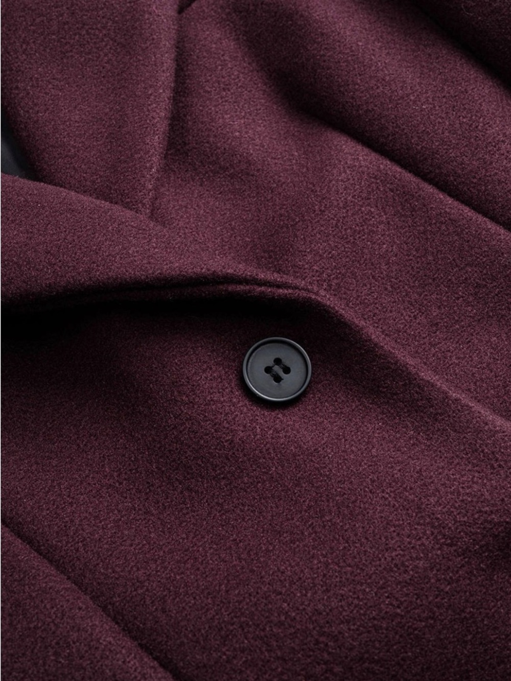 Women's Double-Breasted Burgundy  Coat